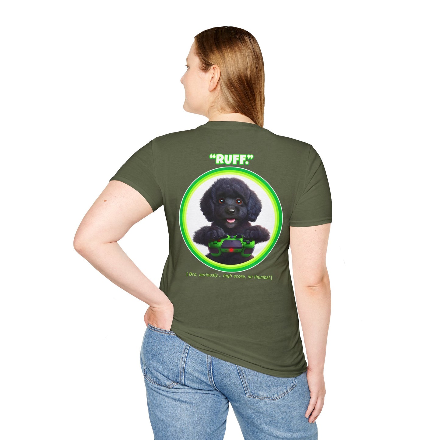 Black Poodle Ruff (Green)